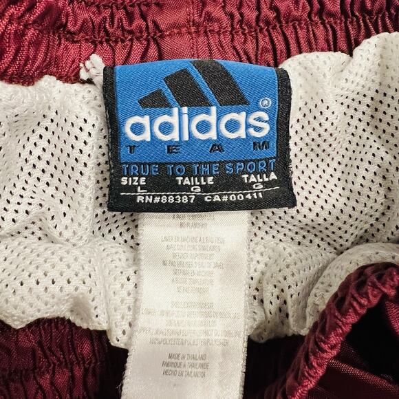 Vintage Adidas Team Men’s Pants L Maroon Track Nylon Lined Zip Ankle - Picture 4 of 6